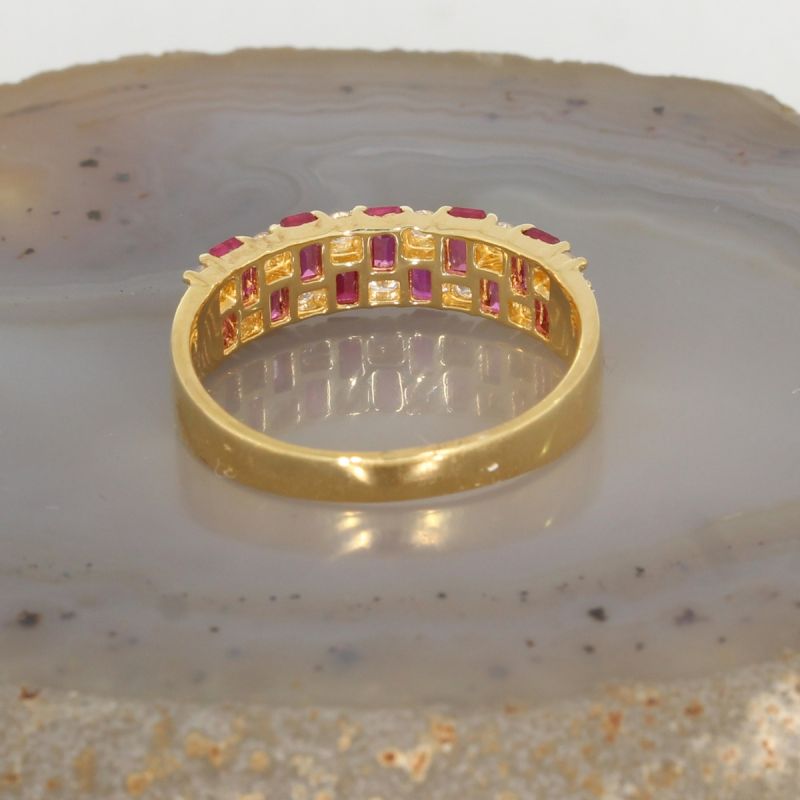 Wert 1890 € Brillant Rubin Ring 750er/18 Karat Gelbgold Größe 55 – 85094
