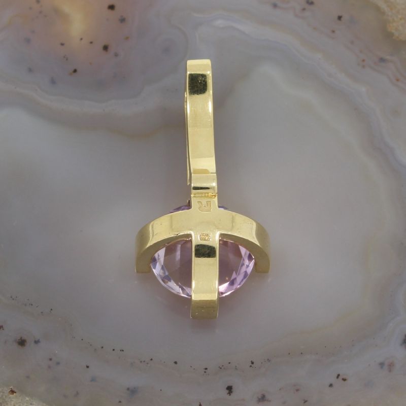 Wert 2250 € Brillant  Amethyst Anhänger ohne Kette 750/18 Karat Gelbgold - 85103