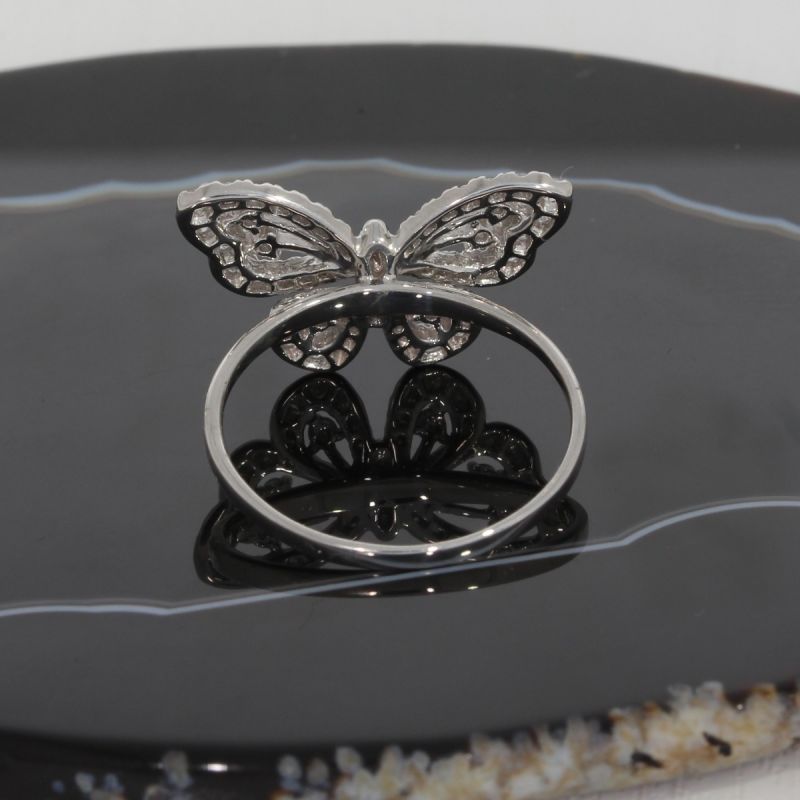 Wert 2050 € Brillant Ring Schmetterling (0,60 carat) in 750er 18 K Weißgold - H1324
