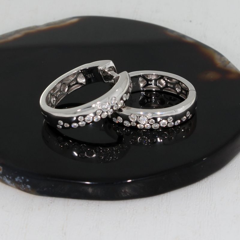Wert 3450 € Brillant Creolen (0,49 carat) in 585er 14 K Weißgold - H1368