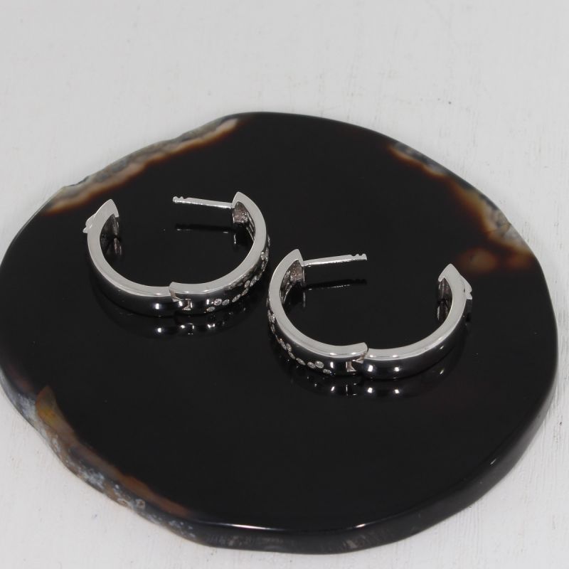 Wert 3450 € Brillant Creolen (0,49 carat) in 585er 14 K Weißgold - H1368