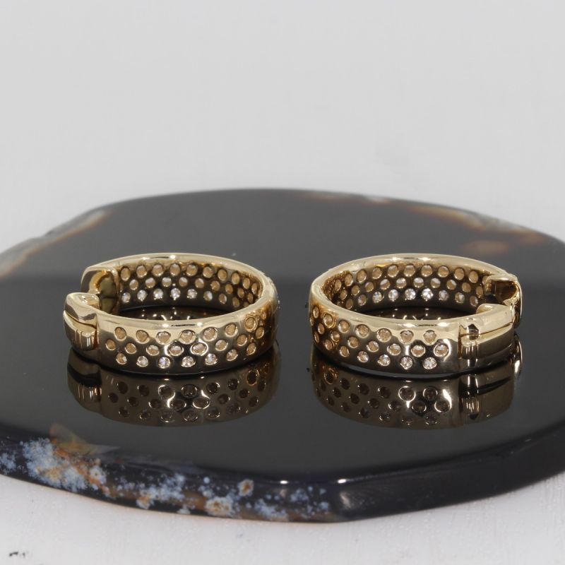 Wert 10390 € Brillant Creolen (3,00 carat) in 585er 14 K Gelbgold - H1358