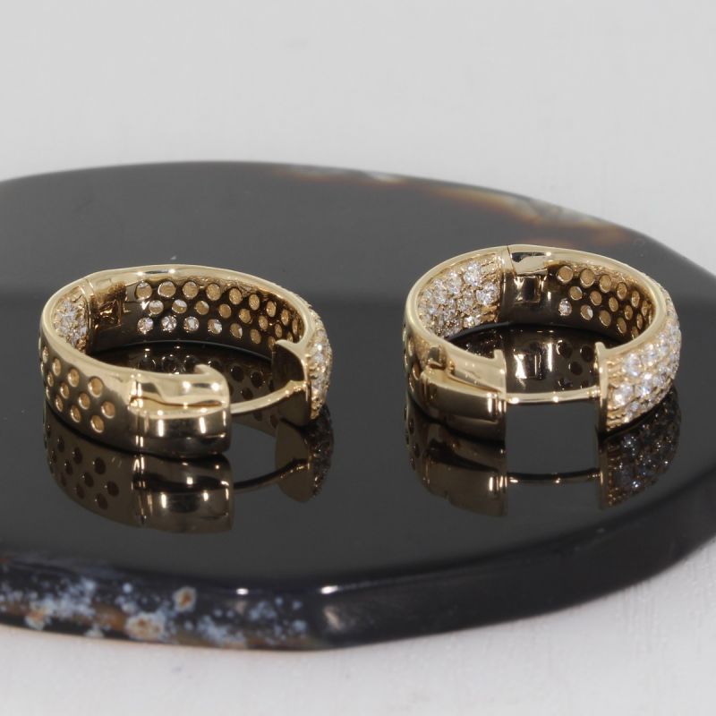 Wert 10390 € Brillant Creolen (3,00 carat) in 585er 14 K Gelbgold - H1358