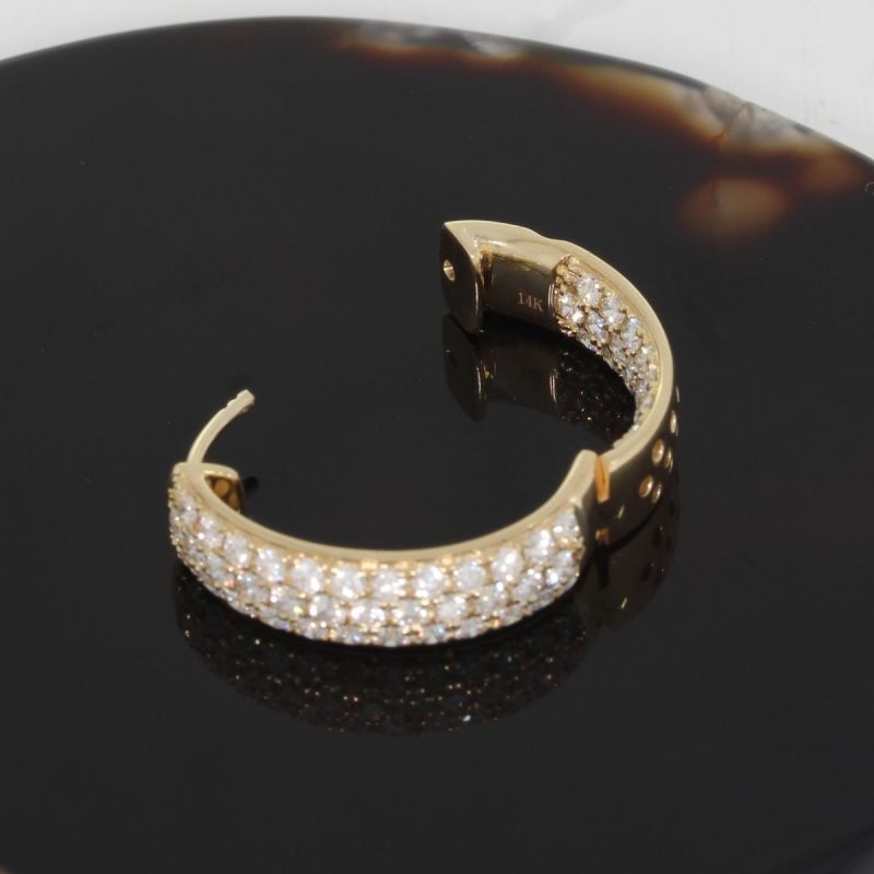Wert 10390 € Brillant Creolen (3,00 carat) in 585er 14 K Gelbgold - H1358