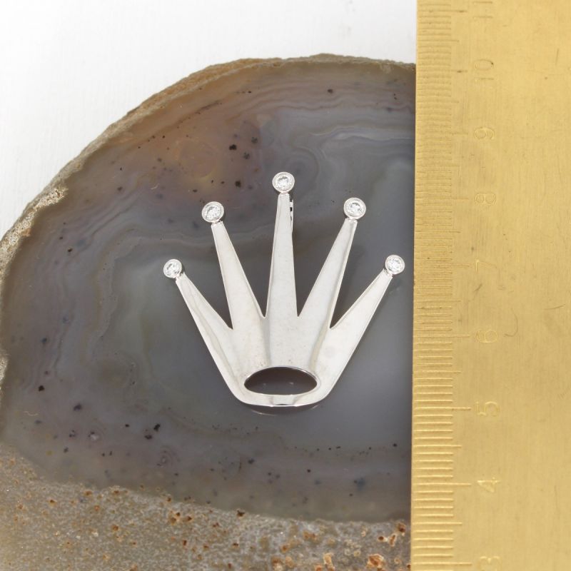 Wert 1630 € Brillant Anhänger Krone (0,15 carat) in 585er 14 K Weißgold - K85417