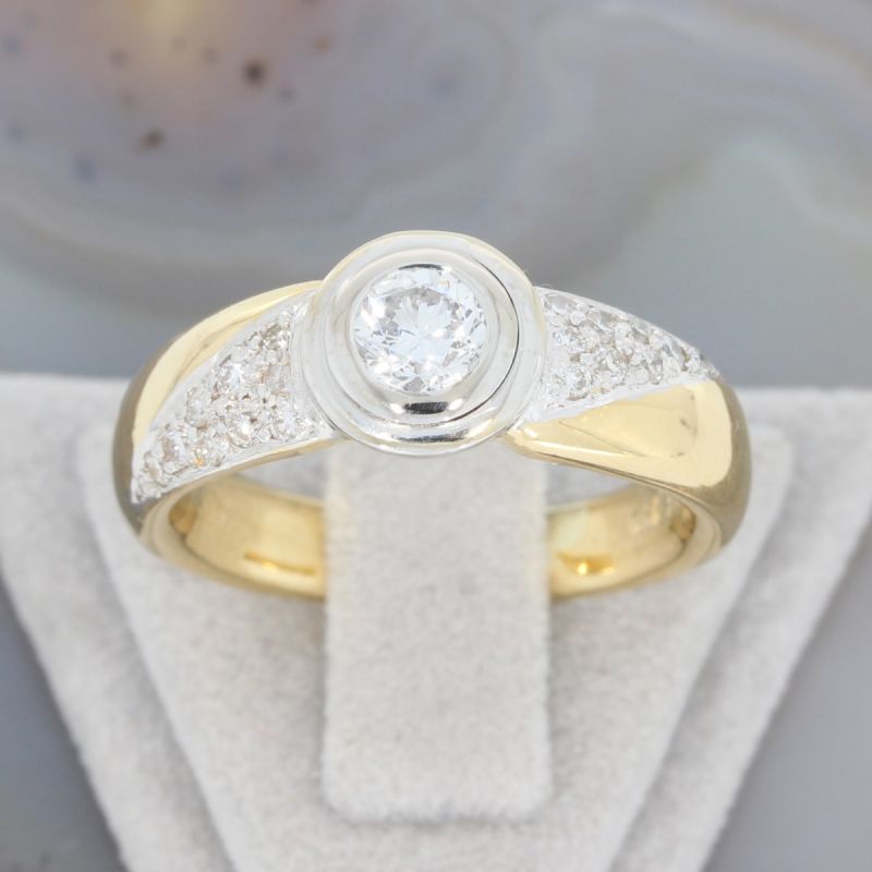 Wert 6490 € Bicolor Brillant Ring (ca. 0,80 carat) in 750er 18 K Gold - 85578