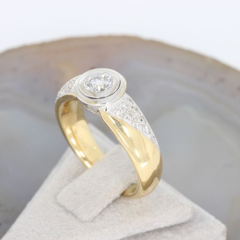 Wert 6490 € Bicolor Brillant Ring (ca. 0,80 carat) in 750er 18 K Gold - 85578