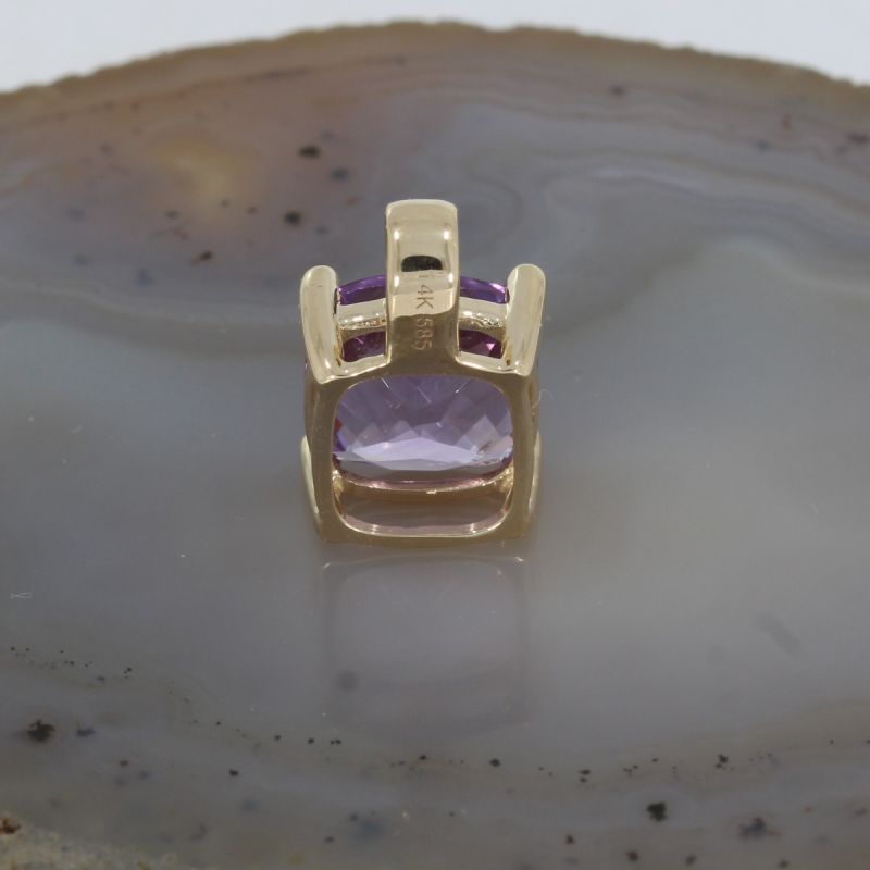 Wert 750 € Brillant Amethyst Anhänger in 585er 14 K Weißgold - K85644