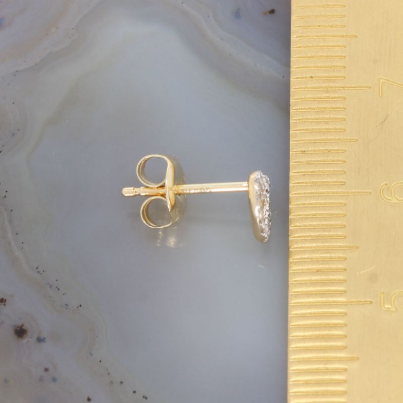 Wert 950 € Brillant Ohrstecker Herz (0,12 carat) in 585er 14 K Gelbgold - H1450