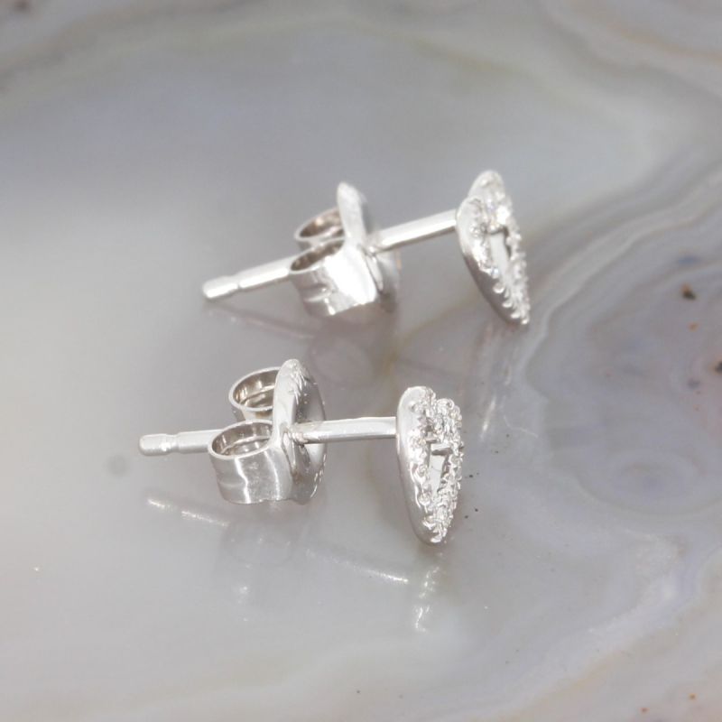 Wert 950 € Brillant Ohrstecker Herz (0,13 carat) in 585er 14 K Weißgold - H1452