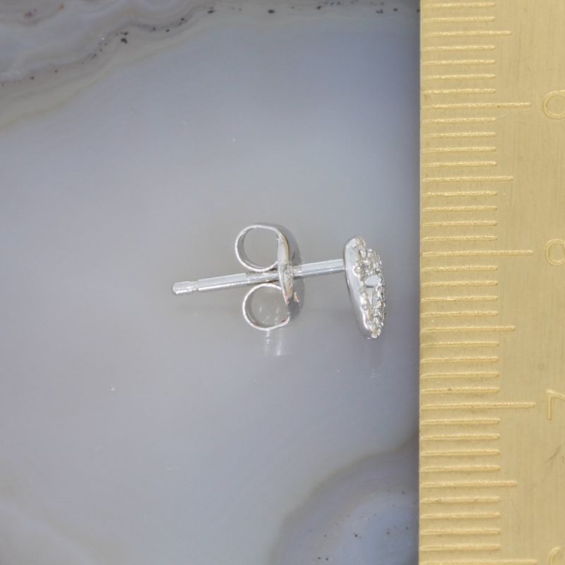 Wert 950 € Brillant Ohrstecker Herz (0,13 carat) in 585er 14 K Weißgold - H1452