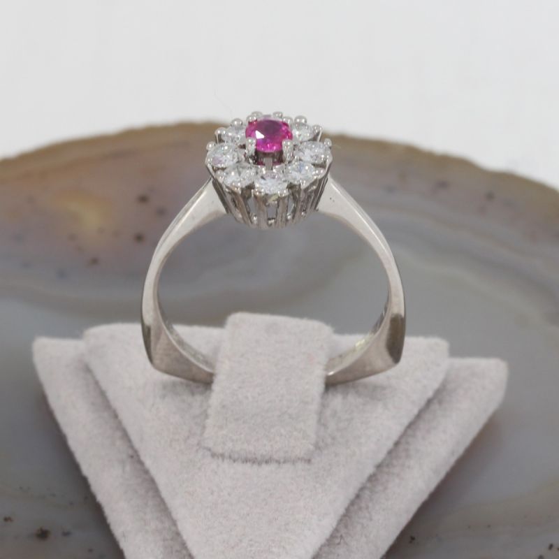 Sale! Wert 1990 € Brillant Rubin Ring in 750er 18 K Weißgold - 86014