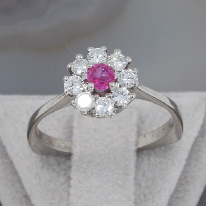 Sale! Wert 1990 € Brillant Rubin Ring in 750er 18 K Weißgold - 86014