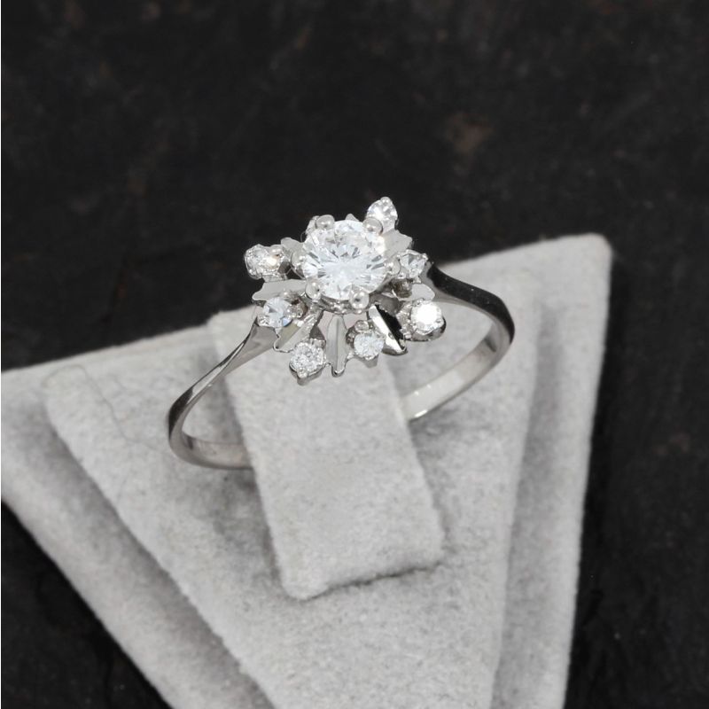 Wert 1290 € Brillant Diamant Ring in 585er 14 K Weißgold - 86016