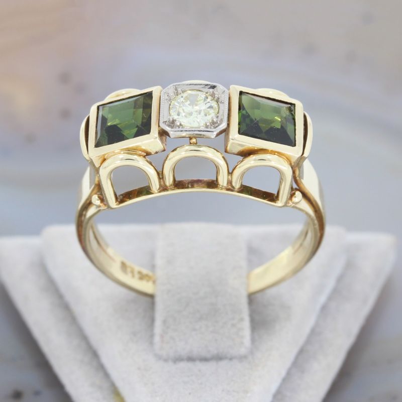Wert 1750 € Brillant Turmalin Ring in 585er 14 K Gold - 86129