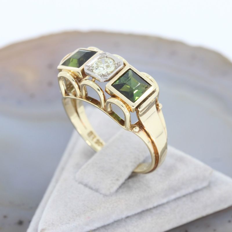 Wert 1750 € Brillant Turmalin Ring in 585er 14 K Gold - 86129
