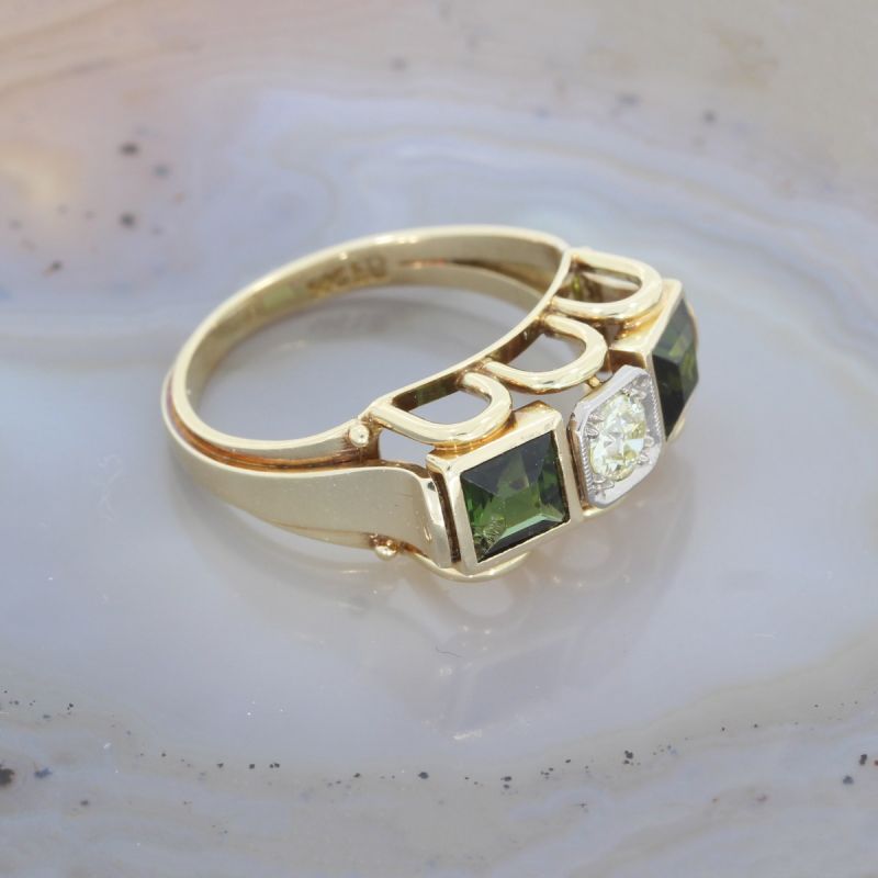 Wert 1750 € Brillant Turmalin Ring in 585er 14 K Gold - 86129