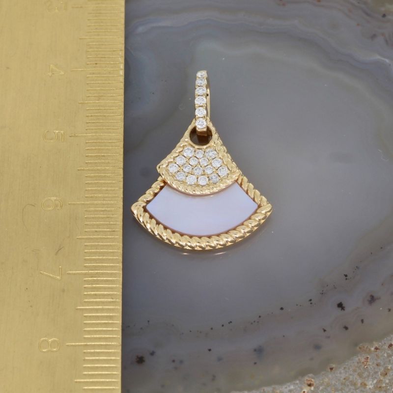 Sale! Wert 1630 € Brillant Perlmutt Anhänger in 585er 14 K Gelbgold - 86194