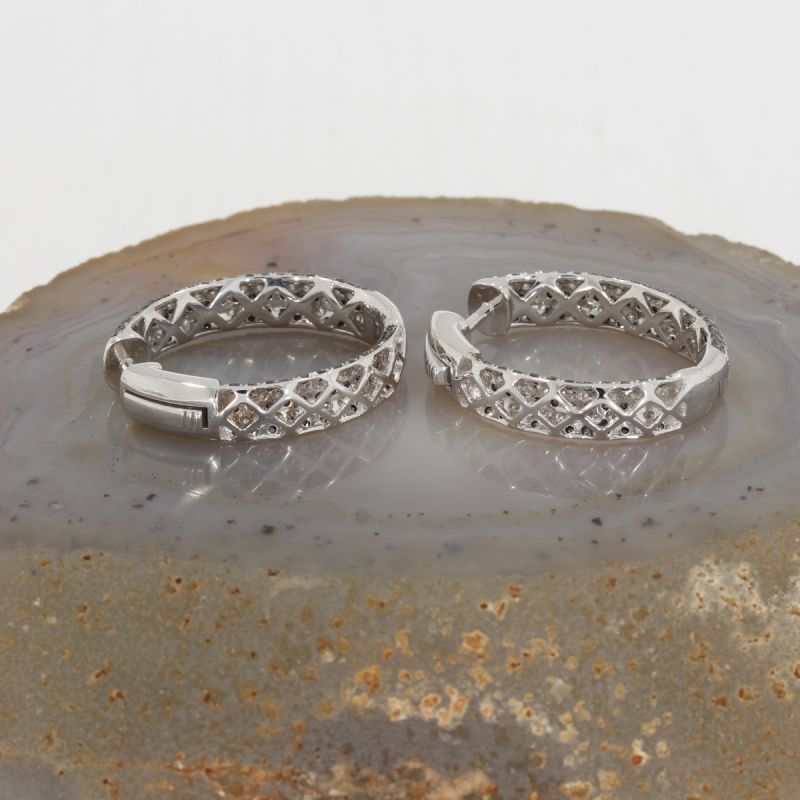 Wert 5770 € Brillant Diamant Creolen in 585er 14 K Weißgold - H1572