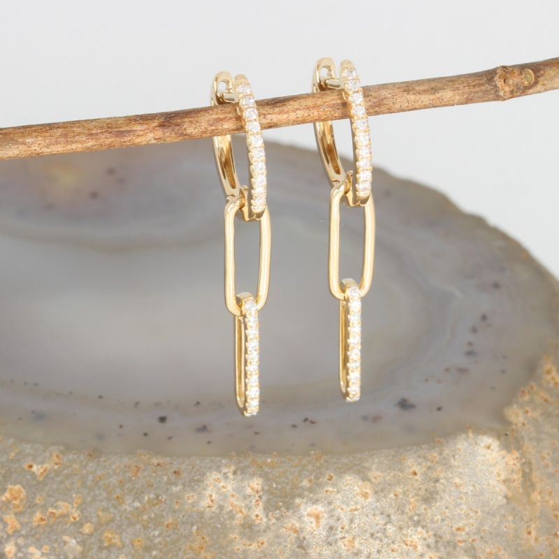 Wert 1450 € Brillant Creolen (0,19 carat) in 585er 14 K Gelbgold - H1544