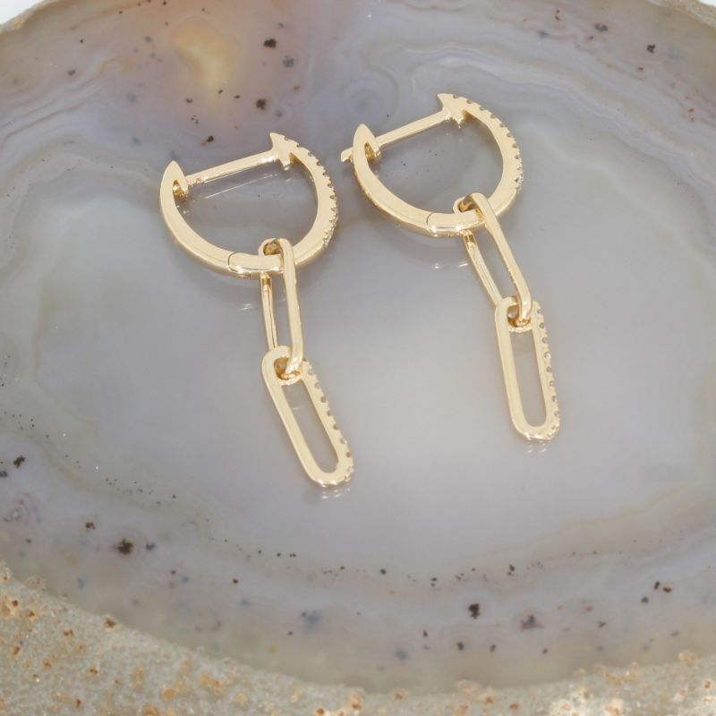 Wert 1450 € Brillant Creolen (0,19 carat) in 585er 14 K Gelbgold - H1544