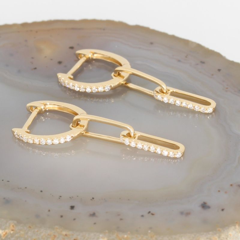 Wert 1450 € Brillant Creolen (0,19 carat) in 585er 14 K Gelbgold - H1544