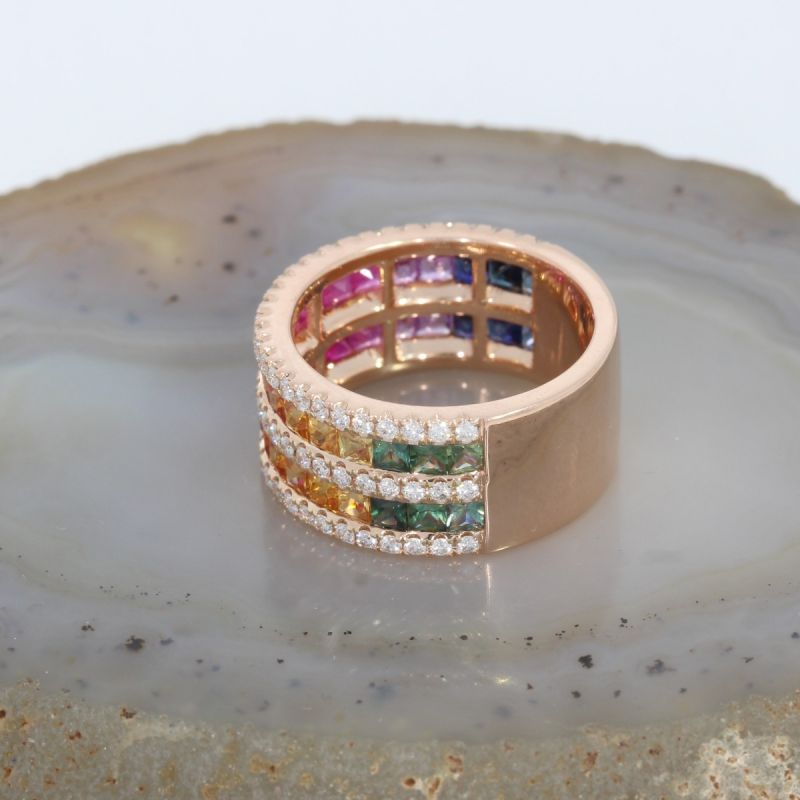 Wert 7640 € Brillant Saphir Ring in 585er 14 K Roségold - 86538