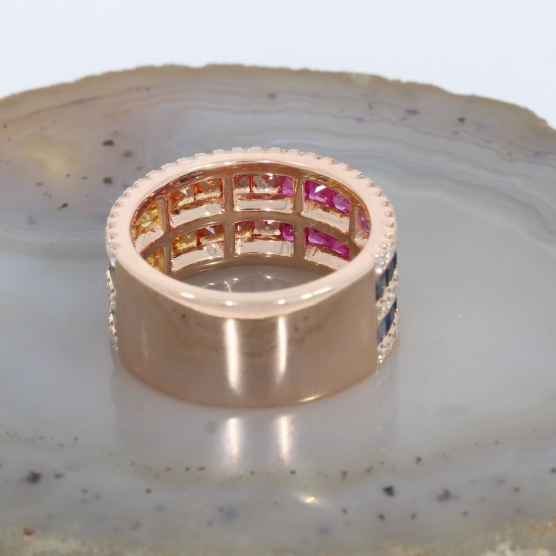 Wert 7640 € Brillant Saphir Ring in 585er 14 K Roségold - 86538