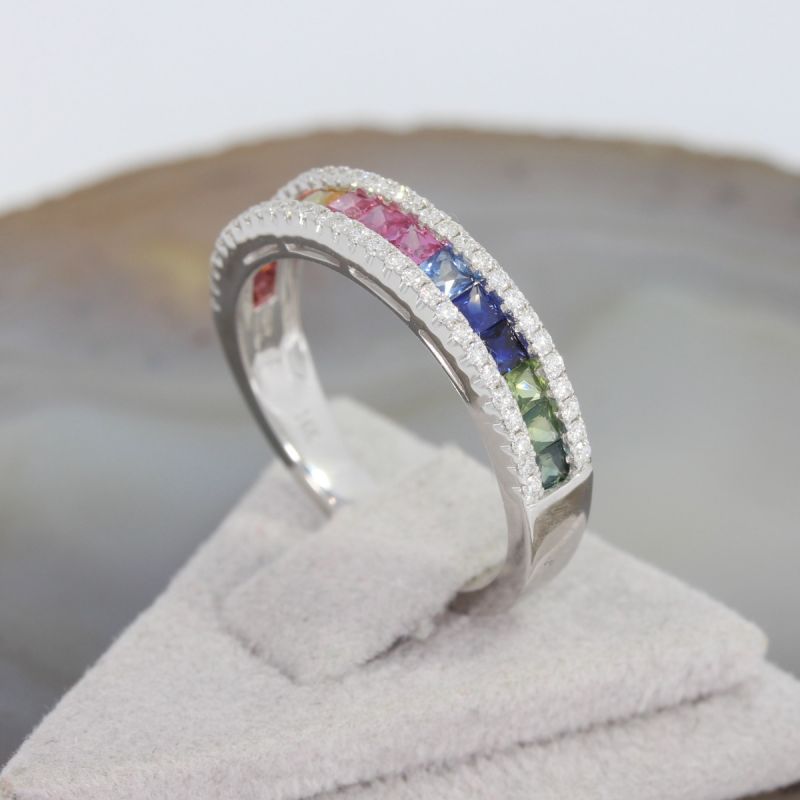Wert 2390 € Brillant Saphir Ring in 585er 14 K Weißgold - H1526