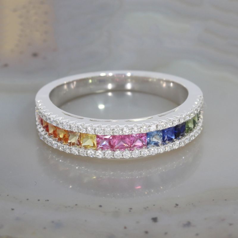 Wert 2390 € Brillant Saphir Ring in 585er 14 K Weißgold - H1526