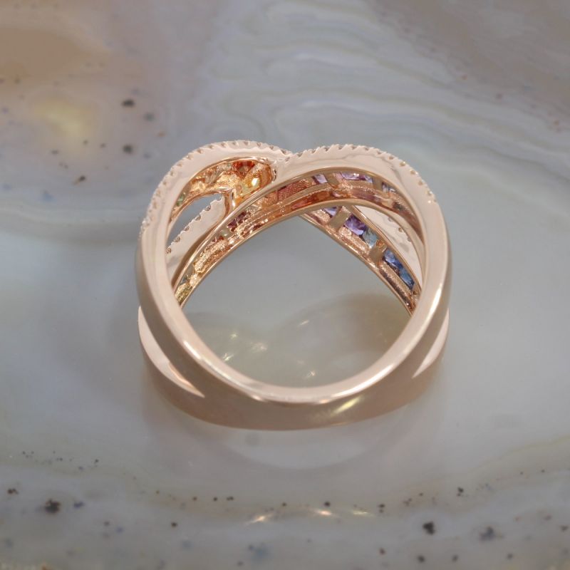Wert 4370 € Brillant Saphir Ring in 585er 14 K Roségold - H1494