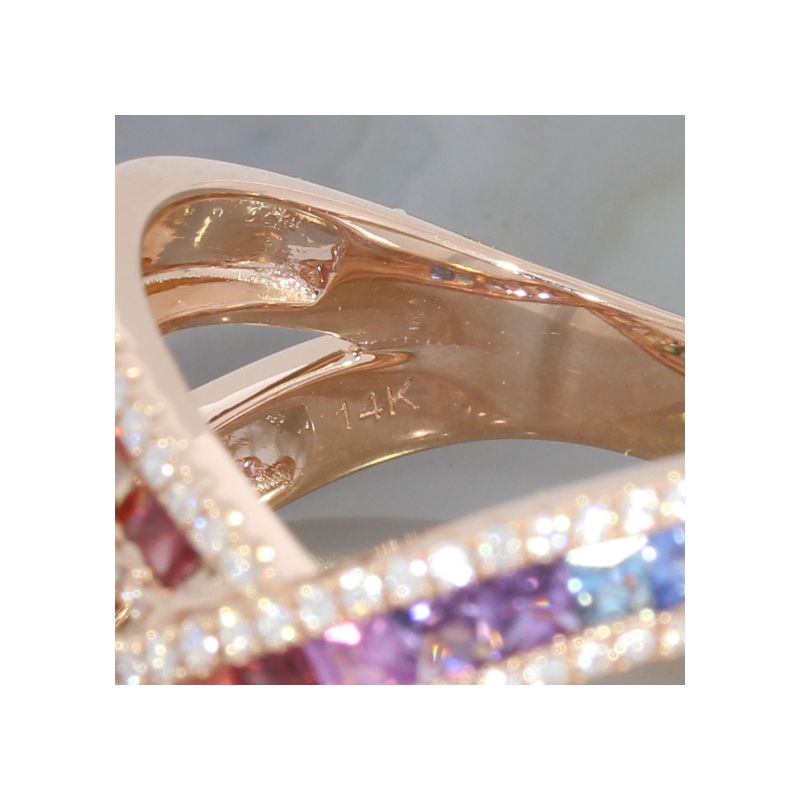 Wert 4370 € Brillant Saphir Ring in 585er 14 K Roségold - H1494