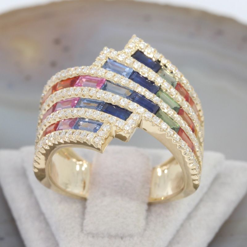 Wert 7090 € Brillant Saphir Ring in 585er 14 K Gelbgold - H1455