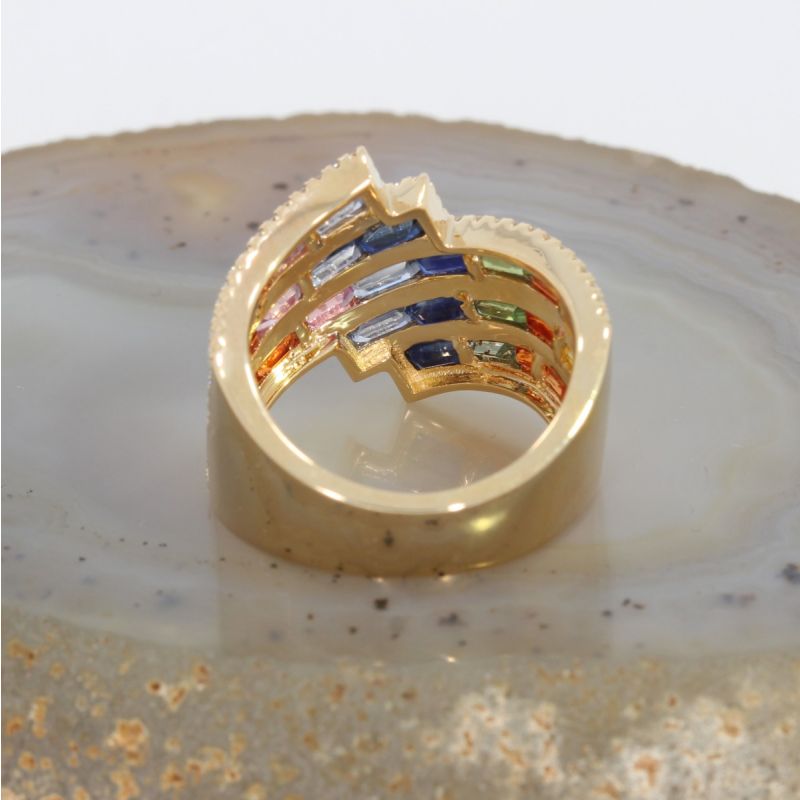 Wert 7090 € Brillant Saphir Ring in 585er 14 K Gelbgold - H1455