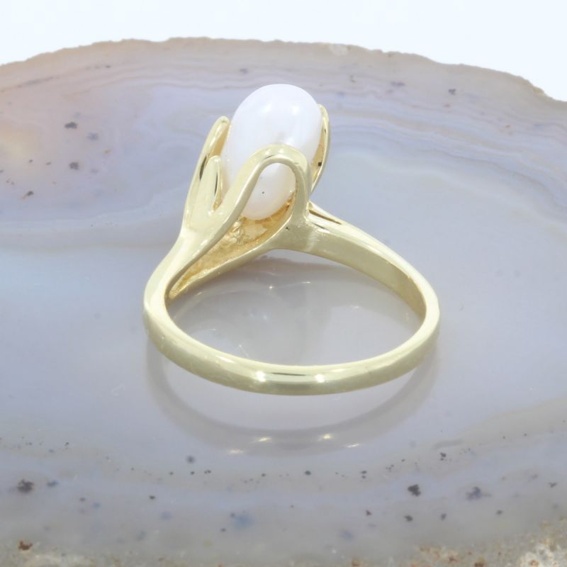 Wert 970 € Diamant Perl Ring 585er/14 Karat Gelb Gold Größe 55 – 86561