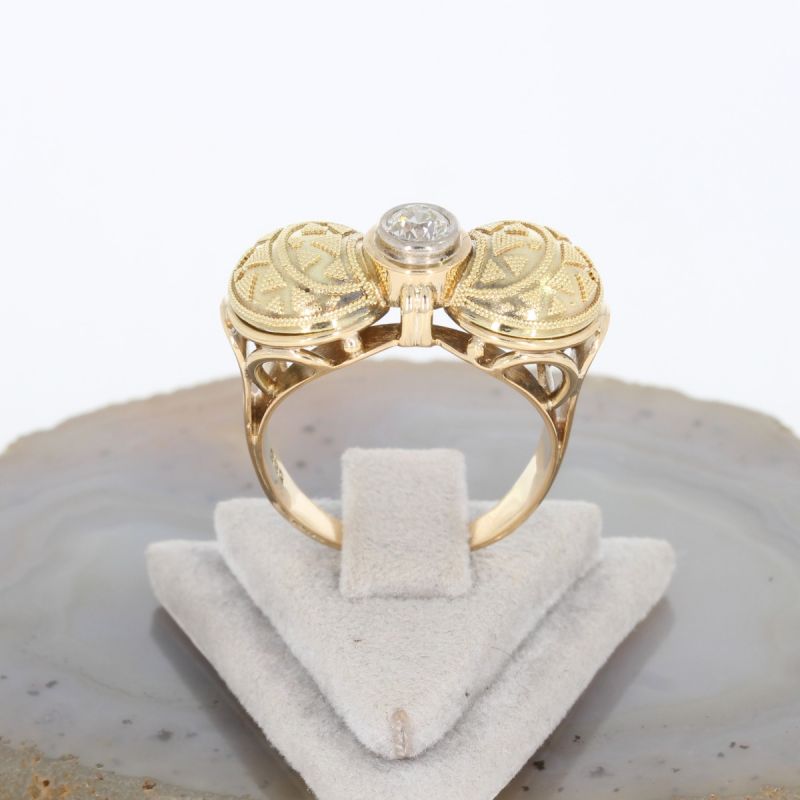 Wert 2590 € Solitär Altschliff Brillant Ring (ca. 0,30 carat) in 585er 14 K Gelbgold - 86568
