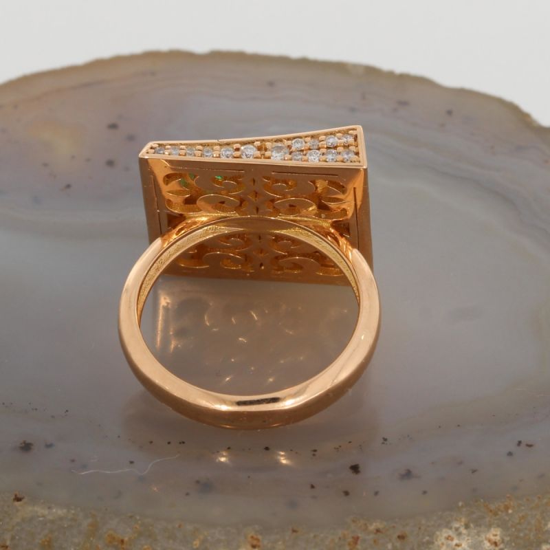 Wert 6390 € Brillant Smaragd Perlmutt Ring in 585er 14 K Rosegold - 86617