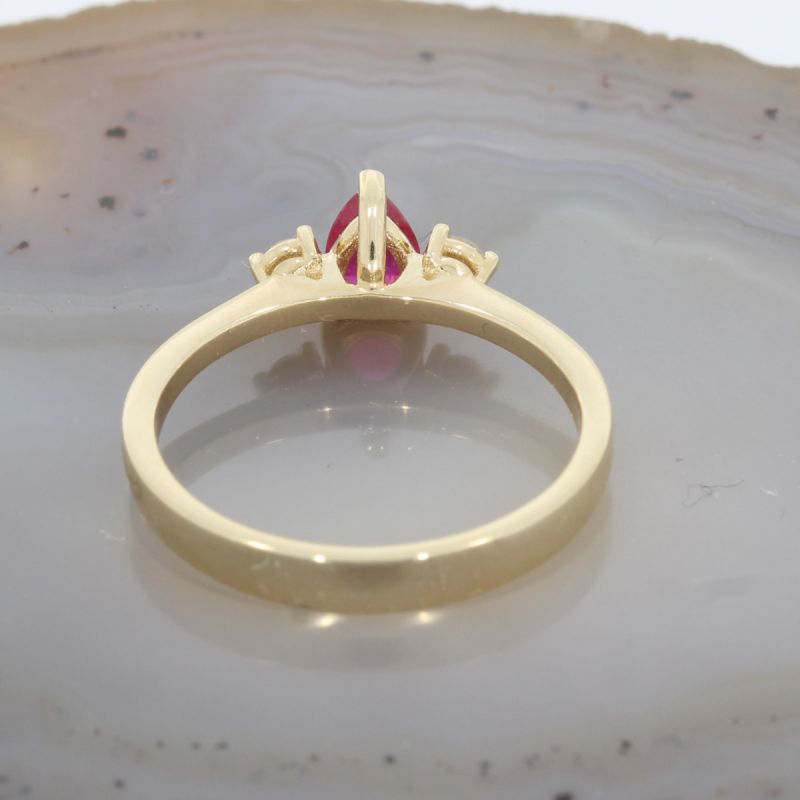 Wert 1290 € Brillant Rubin Ring in 585er 14 K Gelbgold - 86625