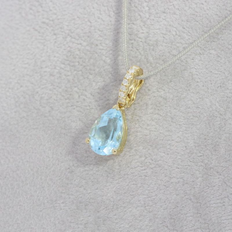Wert 490 € Brillant Topas Anhänger in 750er 18 K Gelbgold - H1413