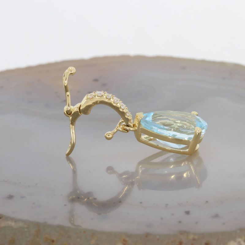 Wert 490 € Brillant Topas Anhänger in 750er 18 K Gelbgold - H1413