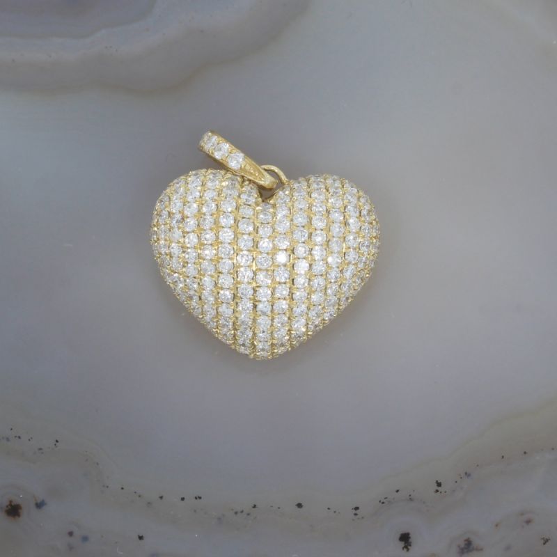 Sale! Wert 3390 € Brillant Anhänger Herz (0,90 carat) in 750er 18 K Gelbgold - 86803