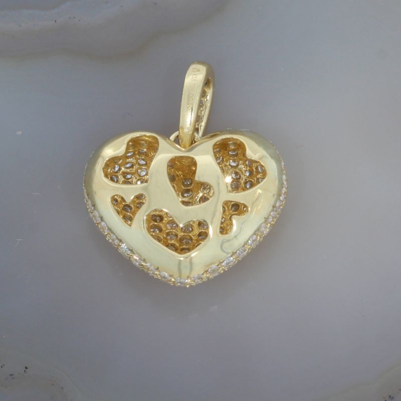 Sale! Wert 3390 € Brillant Anhänger Herz (0,90 carat) in 750er 18 K Gelbgold - 86803
