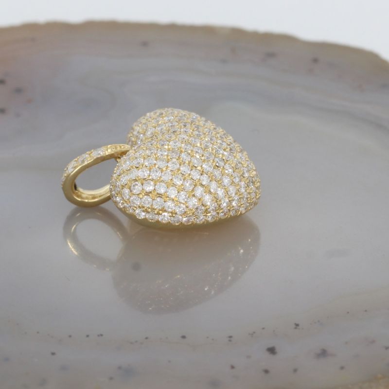 Sale! Wert 3390 € Brillant Anhänger Herz (0,90 carat) in 750er 18 K Gelbgold - 86803