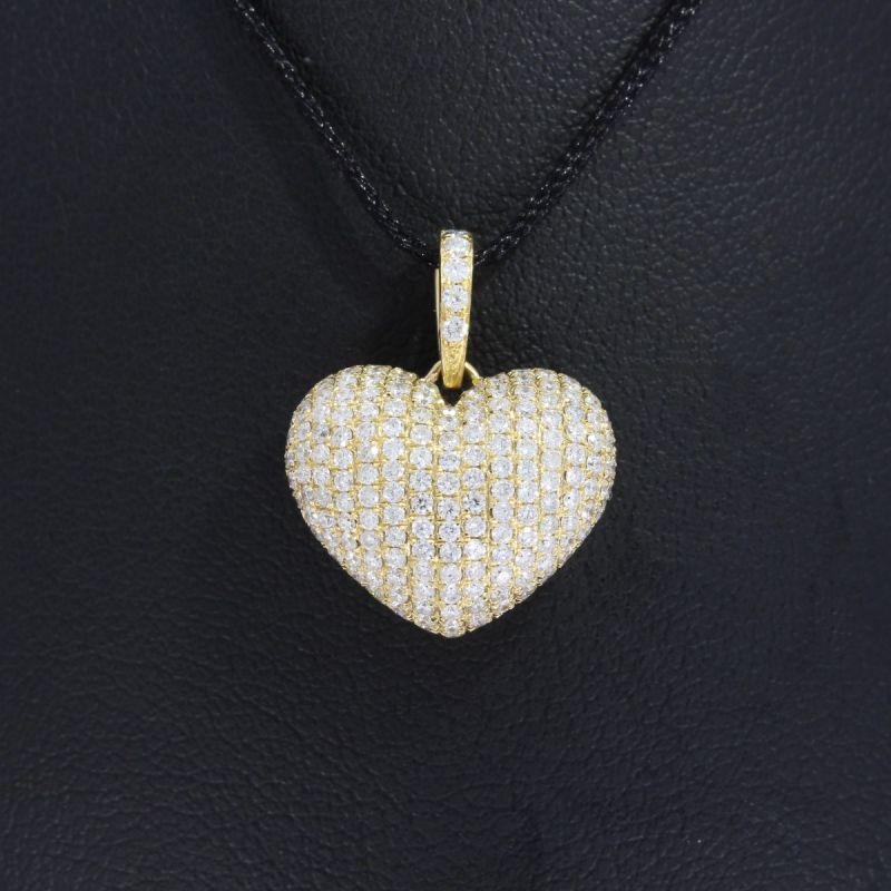 Sale! Wert 3390 € Brillant Anhänger Herz (0,90 carat) in 750er 18 K Gelbgold - 86803