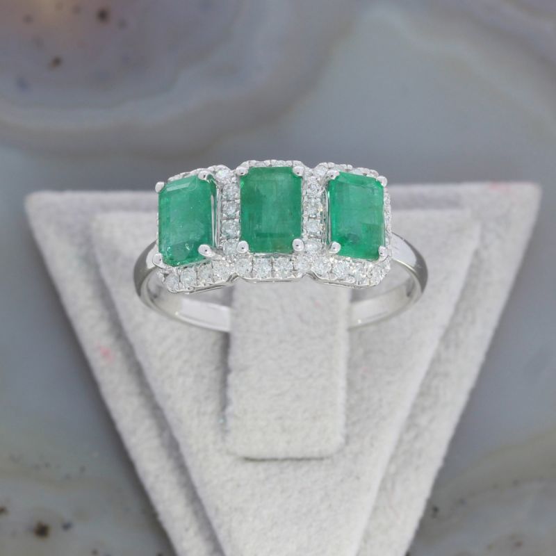 Sale! Wert 2290 € Brillant Smaragd Ring in 750er 18 K Weißgold - 86862