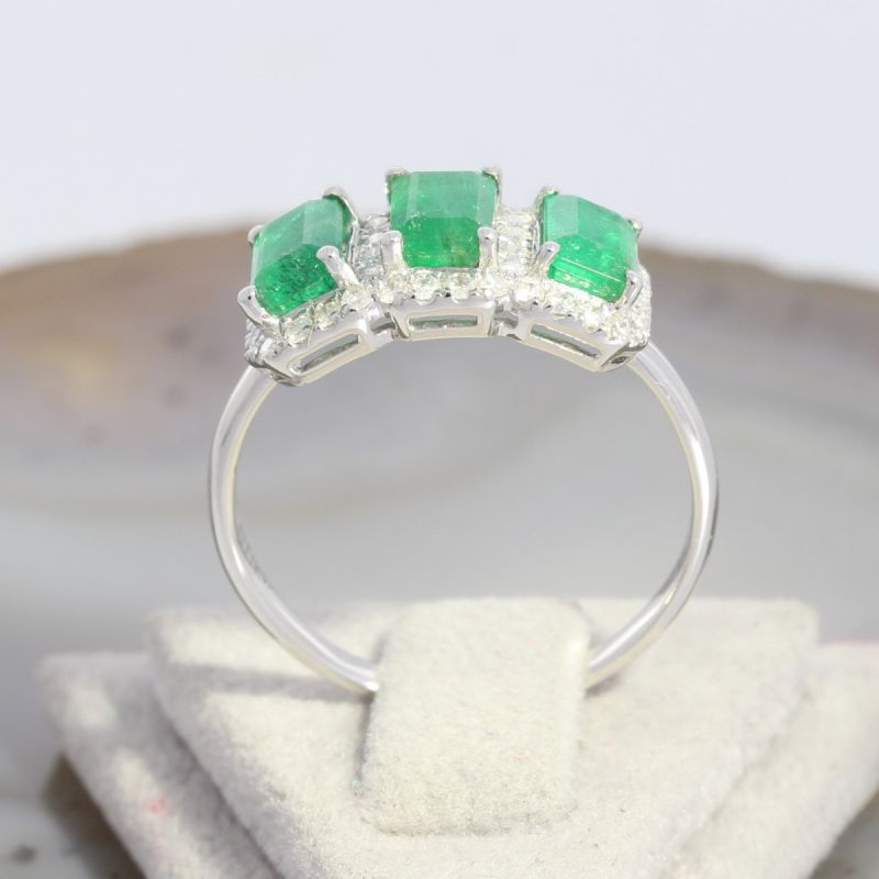 Sale! Wert 2290 € Brillant Smaragd Ring in 750er 18 K Weißgold - 86862