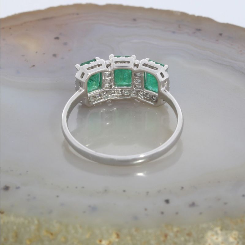 Sale! Wert 2290 € Brillant Smaragd Ring in 750er 18 K Weißgold - 86862