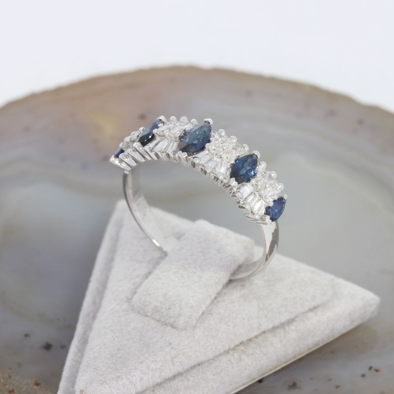 Wert 2390 € Brillant Diamant Saphir Ring in 750er 18 K Weißgold - 86868
