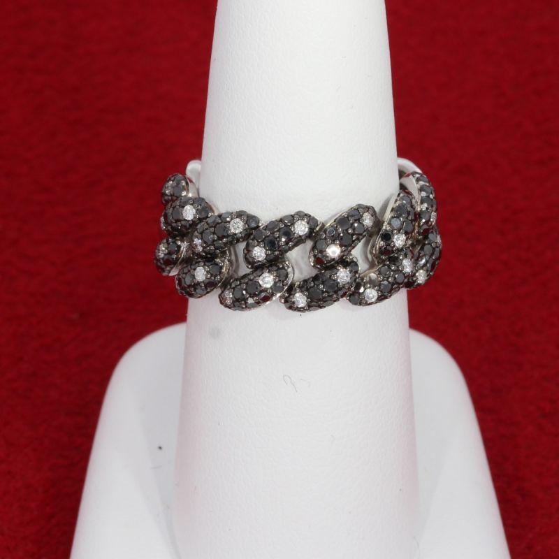 Wert 3990 € Brillant Diamant Panzer Ketten Ring in 750er 18 K Weißgold - 86884