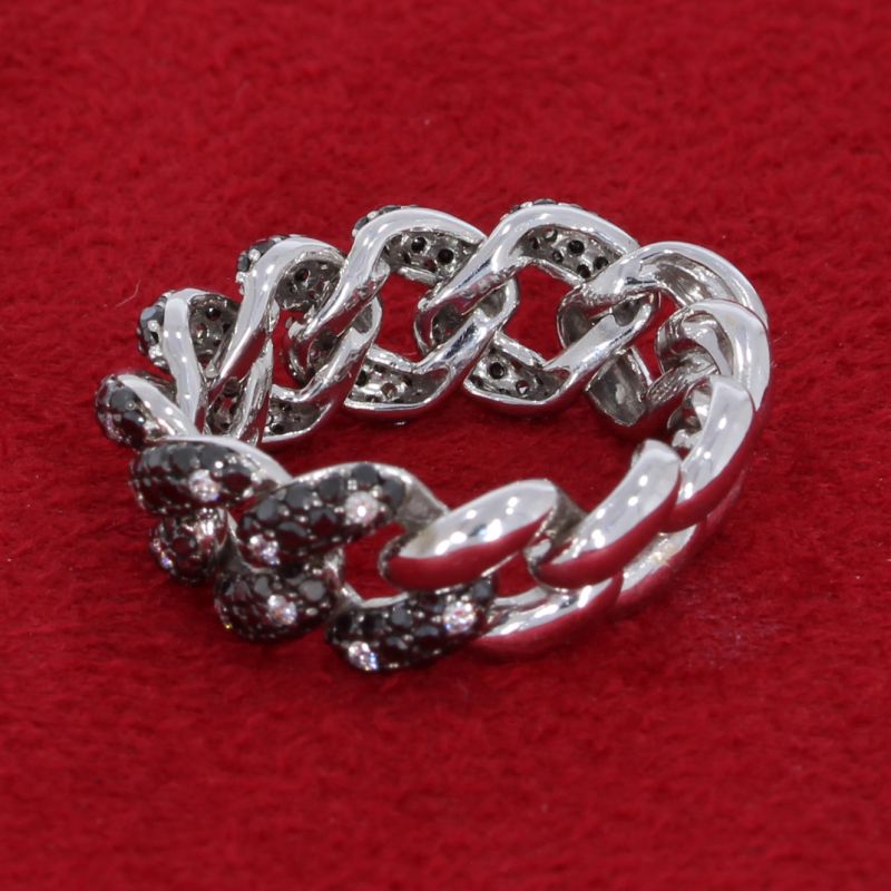 Wert 3990 € Brillant Diamant Panzer Ketten Ring in 750er 18 K Weißgold - 86884
